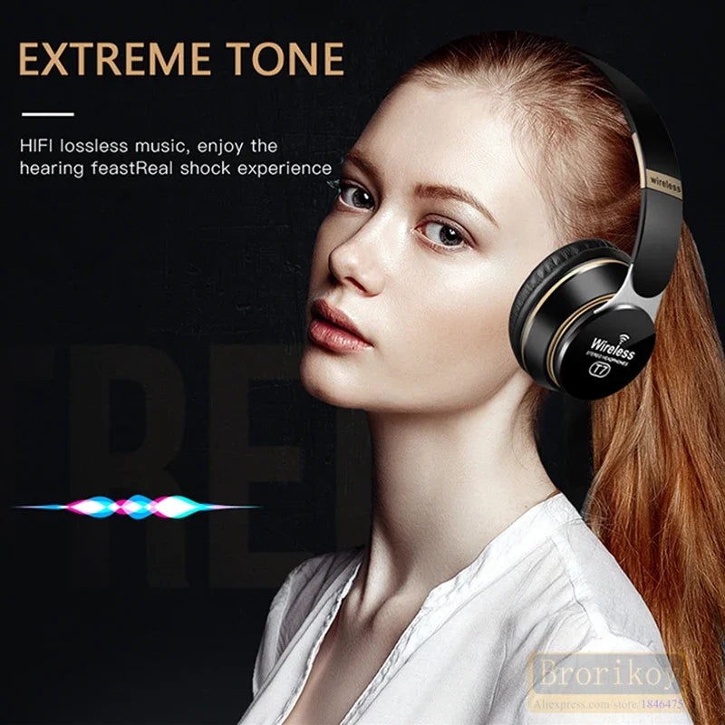 Casque sans fil PC Écouteurs Bluetooth antibruit pliables mains libres