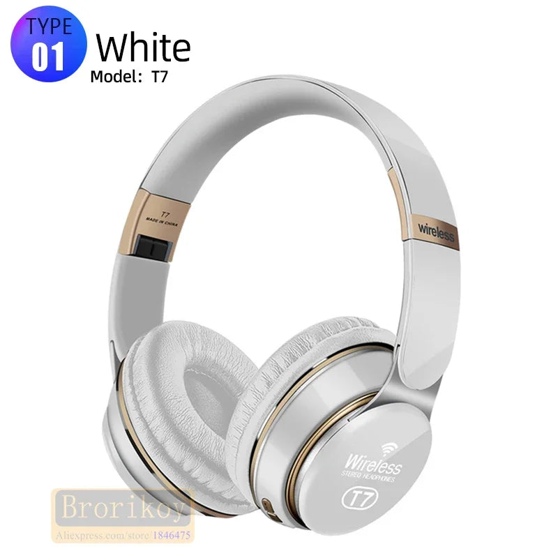 Casque sans fil PC Écouteurs Bluetooth antibruit pliables mains libres