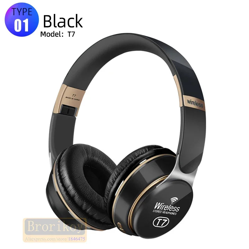 Casque sans fil PC Écouteurs Bluetooth antibruit pliables mains libres