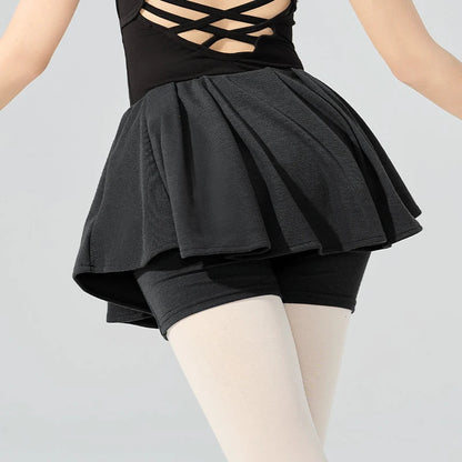 Woman Ballet Skirted Pants Dance Culottes Training Dance Pants Pleated Skirt Fitness Yoga Jogging Runing Pants gtooza.com