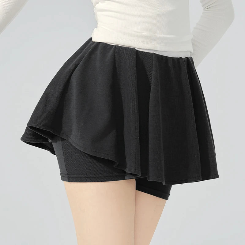 Woman Ballet Skirted Pants Dance Culottes Training Dance Pants Pleated Skirt Fitness Yoga Jogging Runing Pants gtooza.com