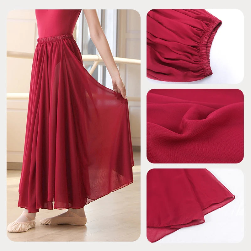 Women Ballerina Ballet Dance Skirts Chiffon Skirts Adults Dance Costumes 720° Large Skirt Classical Contemporary Dance Skirts gtooza.com