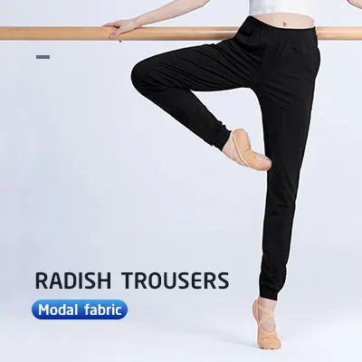 Women Ballet Dance Pants Adult Black Cotton Modal Practicing Ballet Dancewear Adults Gymnastics Pants