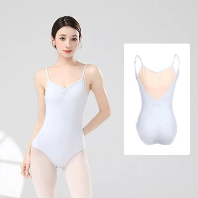 Women Ballet Leotards Adjustable Strap Dance Bodysuit Girls Adult Ballet Camisole Resilient Gymnastics Leotards with Lining