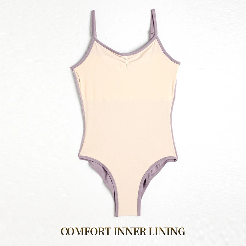 Women Ballet Leotards Adjustable Strap Dance Bodysuit Girls Adult Ballet Camisole Resilient Gymnastics Leotards with Lining