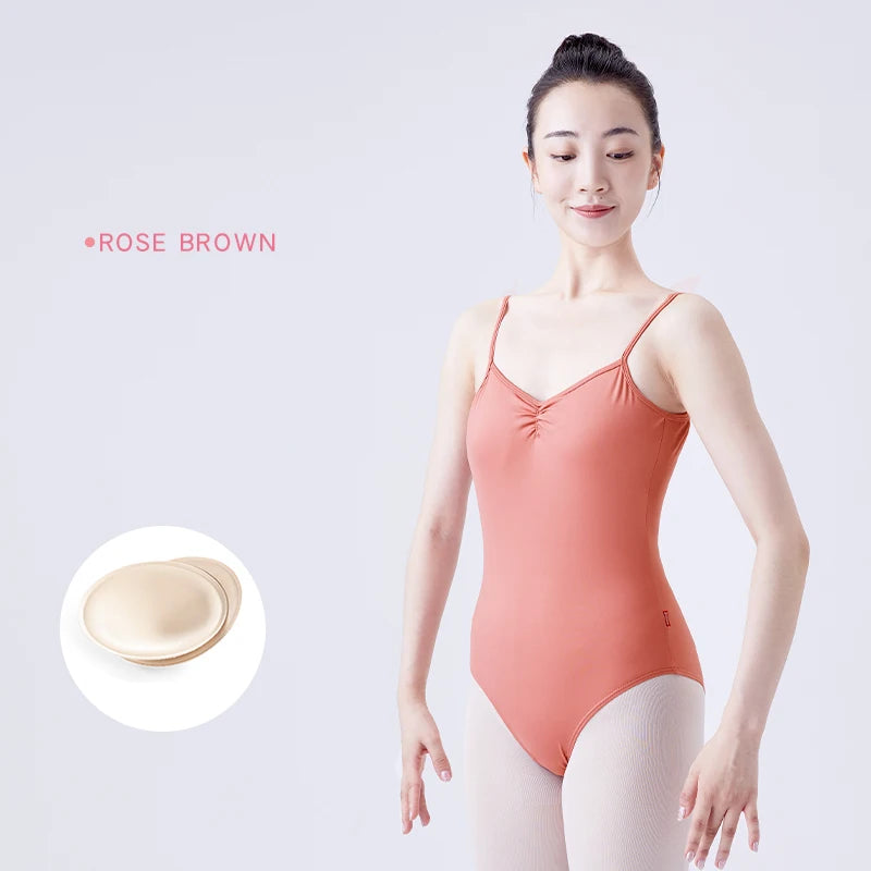 Women Ballet Leotards Adjustable Strap Dance Bodysuits Sexy Neckline Gymnastics Leotard Sleeveless Girls Ballet Dancing Costumes