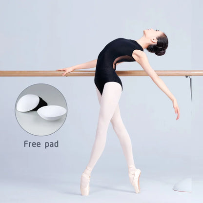 Women Ballet Leotards Cotton&Mesh Gymnastics Leotards Sexy Backless Teen Girls Ballet Dance Bodysuits