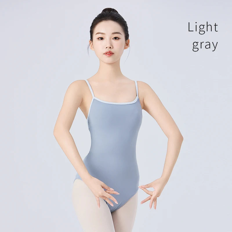 Women Ballet Leotards Dance Camisole Gymnastic Leotard with Full Lining Adult Nylon Cross Back Ballet Bodysuit Teen Swimsuit