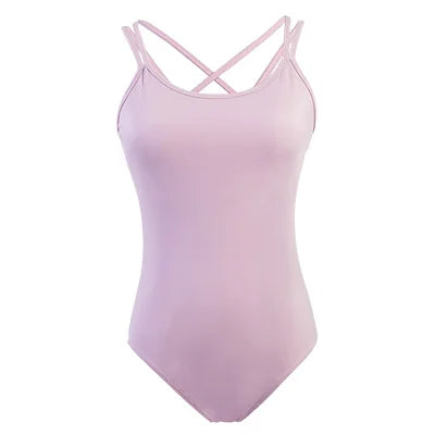 Women Ballet Leotards Double Straps Bodysuit Girls Adult Dance Camisole Ballet Dancewear Resilient Gymnastics Leotards