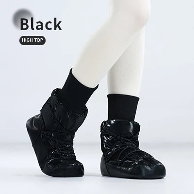 Women Ballet Shoes Dance Boots Girls Indoor Anti-slip Boots High Top Boots Warm up Training Shoes Winter Ballerina Booties gtooza.com