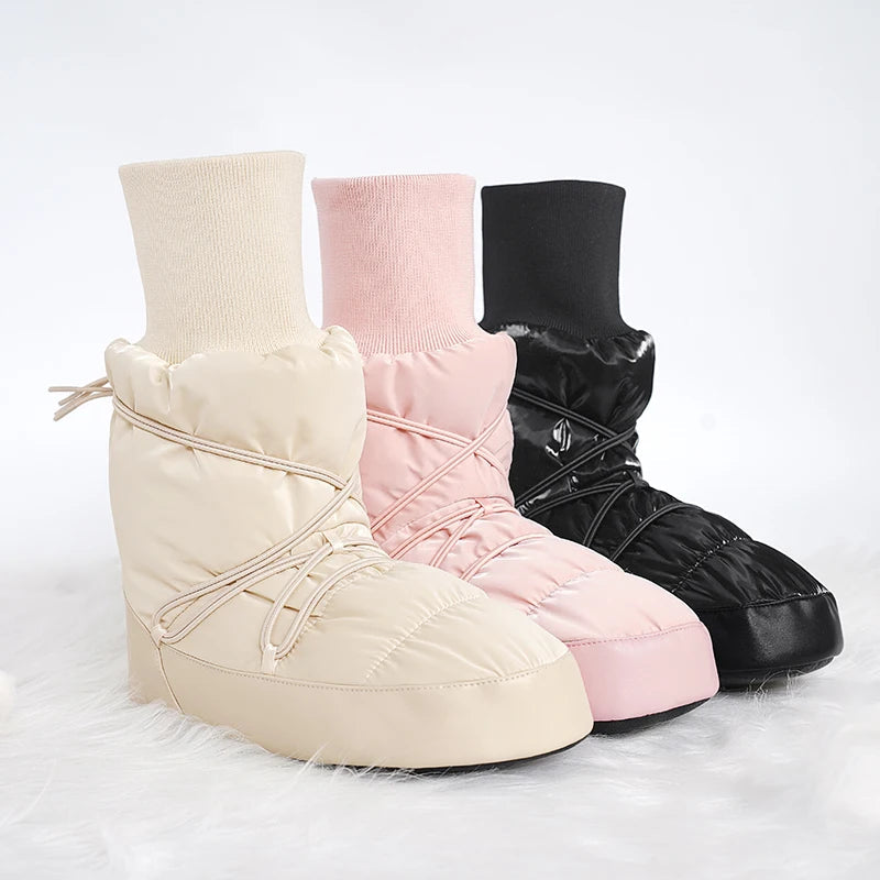 Women Ballet Shoes Dance Boots Girls Indoor Anti-slip Boots High Top Boots Warm up Training Shoes Winter Ballerina Booties gtooza.com