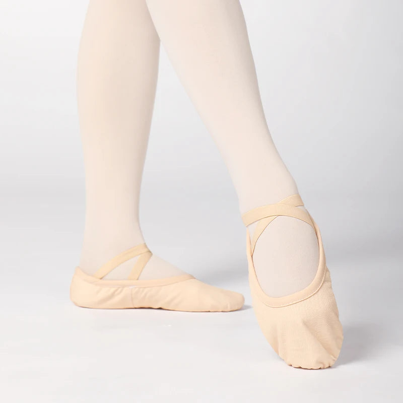 Women Ballet Shoes Girls Ballerina Soft EVA Sponge Insole Dance Shoes Stretch Canvas Ballet Slippers