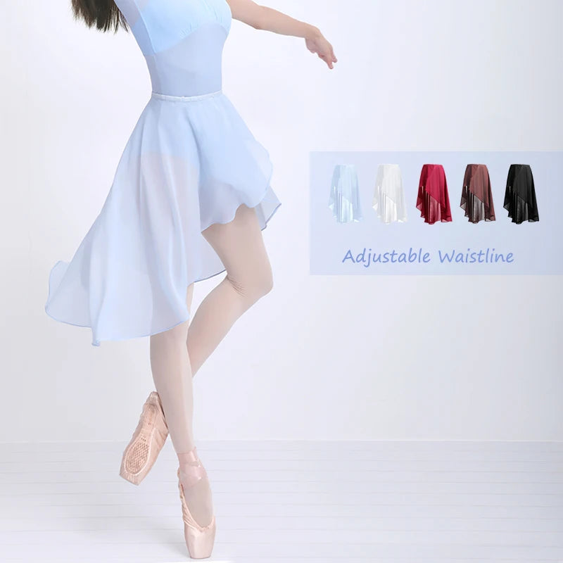 Women Ballet Skirts Girls Chiffon Ballet Dress Tulle Skirt Black Polyester Dance Costumes Adult Training Dress