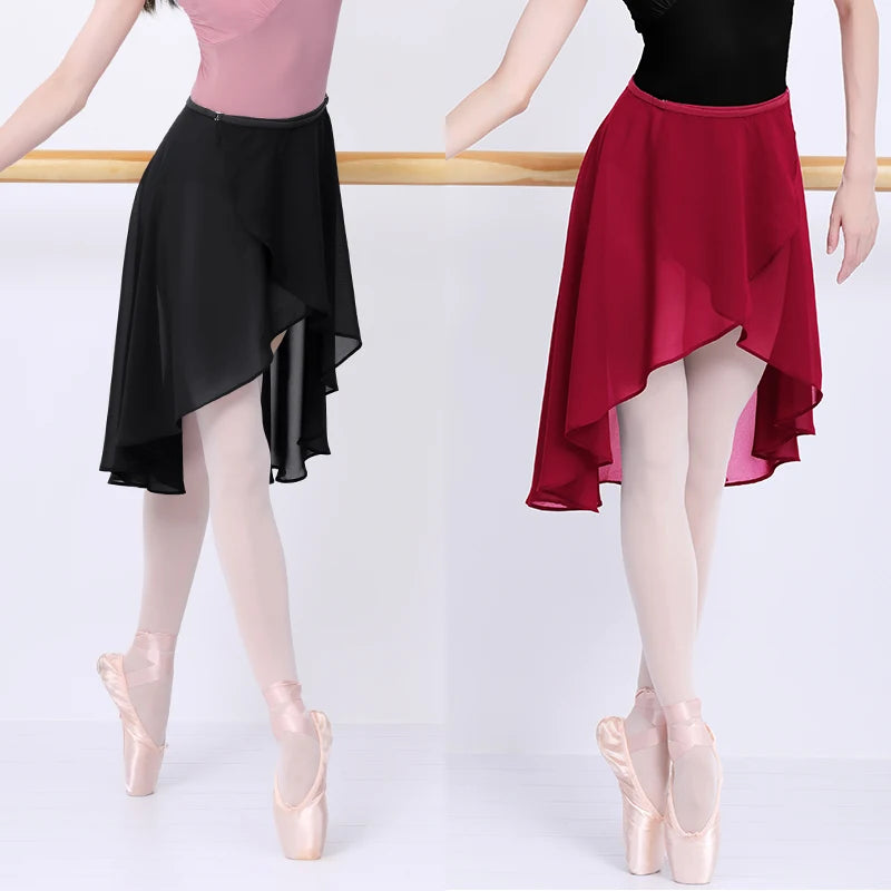 Women Ballet Skirts Girls Chiffon Ballet Dress Tulle Skirt Black Polyester Dance Costumes Adult Training Dress