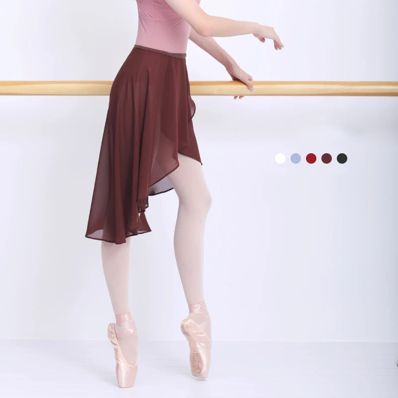 Women Ballet Skirts Girls Chiffon Ballet Dress Tulle Skirt Black Polyester Dance Costumes Adult Training Dress