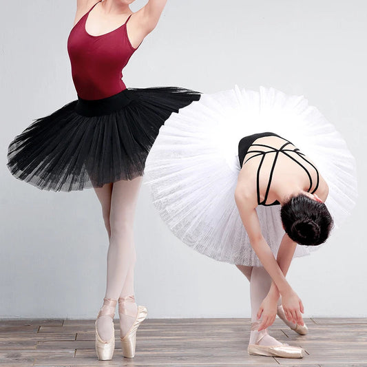 Women Ballet Tutu Skrits Adult White Black Professional Swan Lake 7 Layers Ballet Tutu Skirt  Ballerina gtooza.com