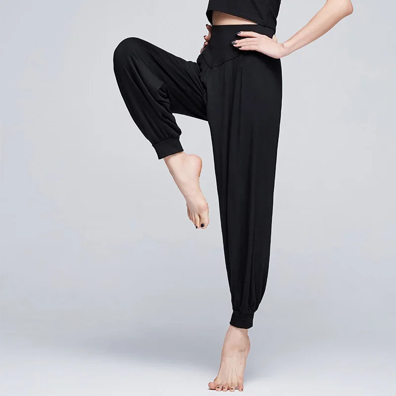 GtoozaWomen Dancing Pants Yoga Full Length Pants High Waist Loose Jogging Trousers Ladies Gym Exercises Men Women Bloomers gtooza.com