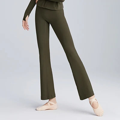 Women Girls High-waisted Flared Pants Flare Trouser Stretchy Gymnastics Fitness Pants Sun Protection Ballet Dance Pants gtooza.com