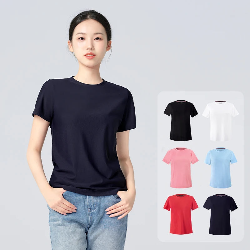 Women Quick-dry T-shirts Modern Dance Costumes Short-Sleeved Yoga Sport T-shirts Adult Teen Stretch Gymnastics Tops gtooza.com