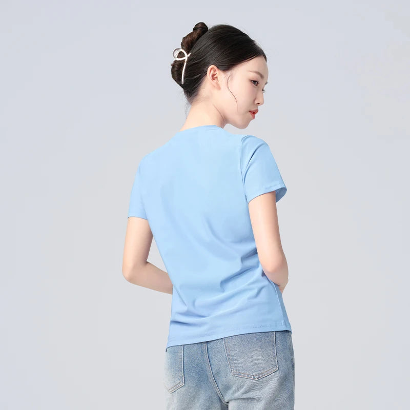 Women Quick-dry T-shirts Modern Dance Costumes Short-Sleeved Yoga Sport T-shirts Adult Teen Stretch Gymnastics Tops gtooza.com