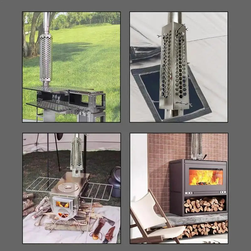 PC Wood Stove Chimney Pipe Hexagonal Stainless Steel Outdoor Stove Flue Pip