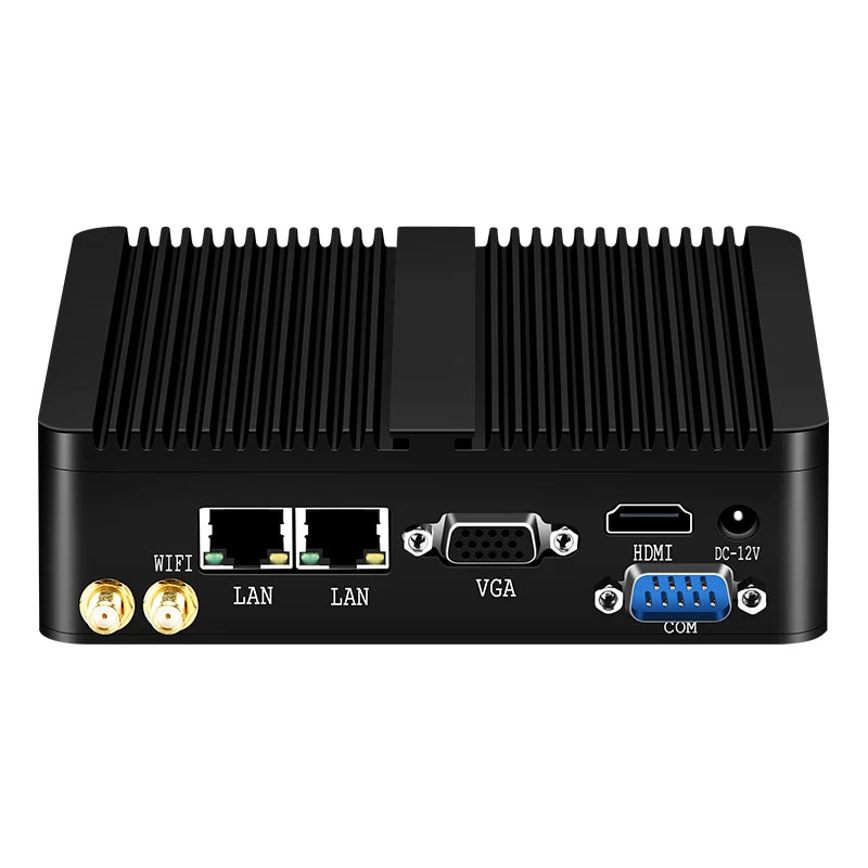 PCXCY Fanless Mini PC Intel Celeron J1900 Quad-Cores 2.0GHz 2x RS232 2x LAN