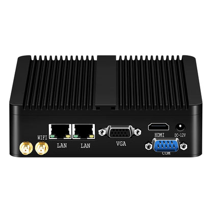 PCXCY Fanless Mini PC Intel Celeron J1900 Quad-Cores 2.0GHz 2x RS232 2x LAN