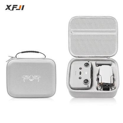 XFJI Storage Bag Protective Carrying Case PU Leather Drop-resistant Handbag  DJI Mini 4K/Mini 2 Drones Controller Accessories