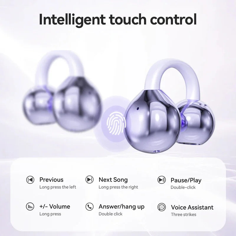 PCXIAOMI M91 Ear Clip Wireless Earphone New Open Ear Sport Bluetooth 5.4 He