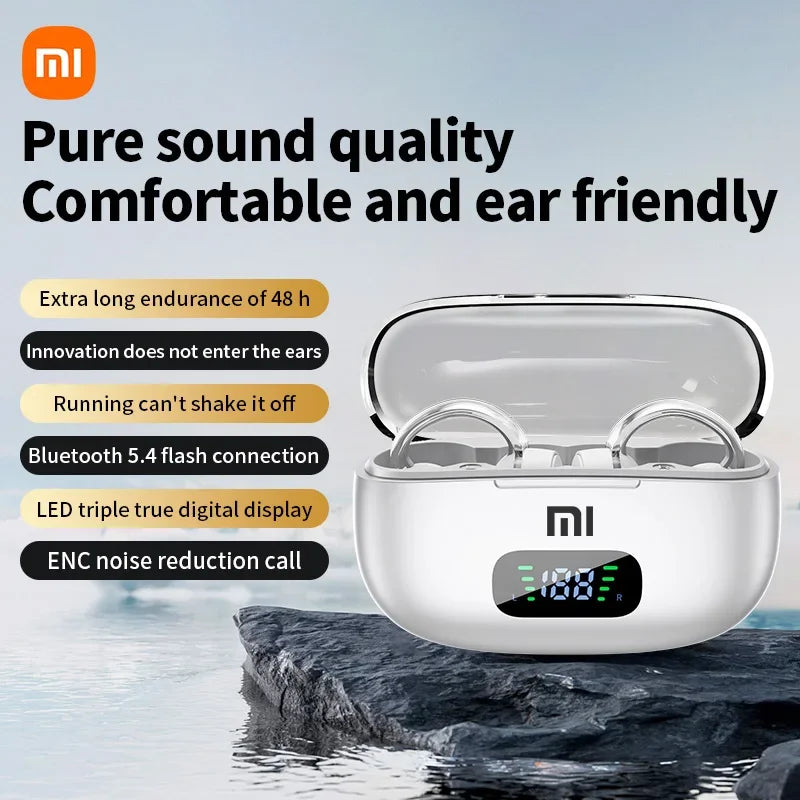 PCXIAOMI S39 Wireless Bluetooth 5.4 Headphone Ear Clip Headset TWS LED Digi