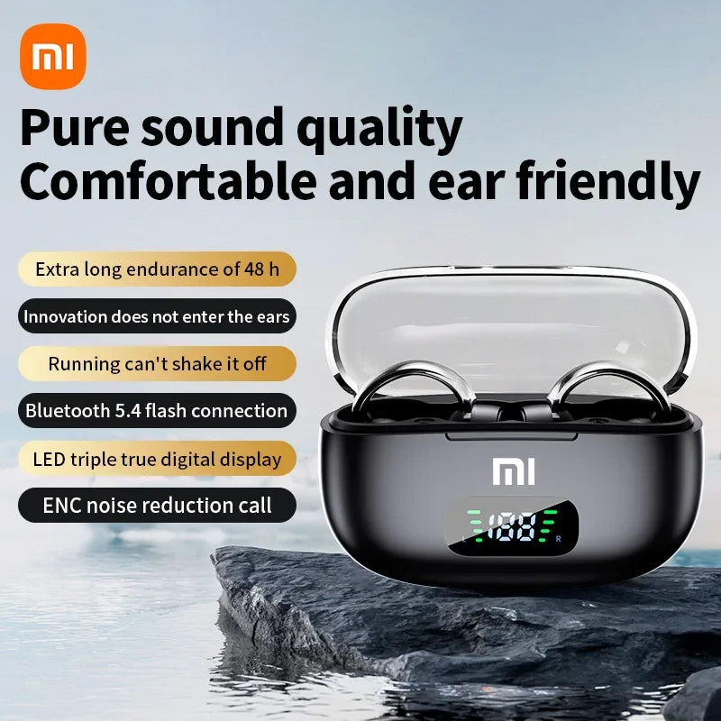 PCXIAOMI S39 Wireless Bluetooth 5.4 Headphone Ear Clip Headset TWS LED Digi