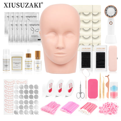 XIUSUZAKI False Eyelash Extension Kit Set  Beginner Practice Kit Supplies Lash Accessories Makeup Set