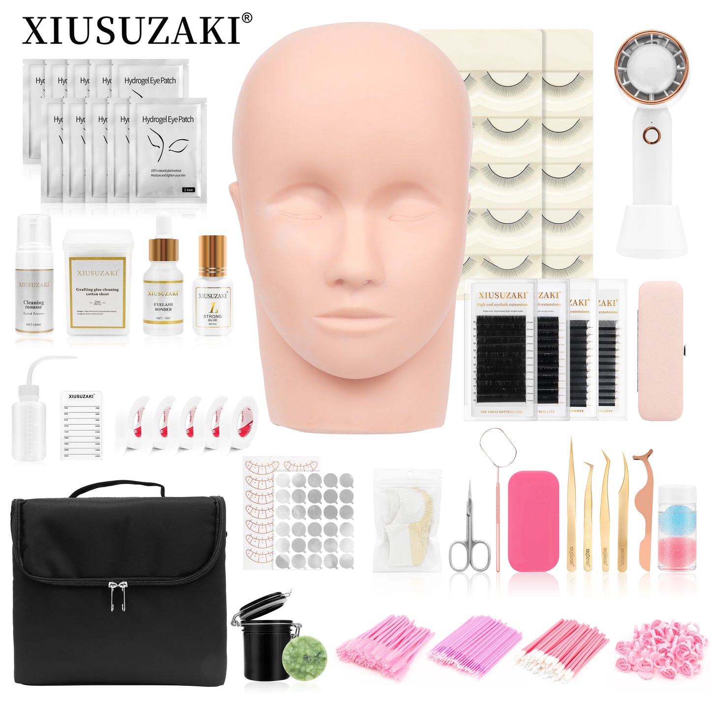 XIUSUZAKI False Eyelash Extension Kit Set  Beginner Practice Kit Supplies Lash Accessories Makeup Set