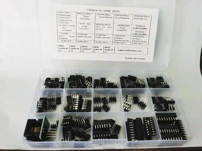 XL IC Chip Assortment 150 pcs, opamp, oscillator, pwm, PC817, NE555, LM358, LM324, JRC4558, LM393, LM339, NE5532, LM386, TDA2030