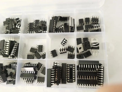 XL IC Chip Assortment 150 pcs, opamp, oscillator, pwm, PC817, NE555, LM358, LM324, JRC4558, LM393, LM339, NE5532, LM386, TDA2030