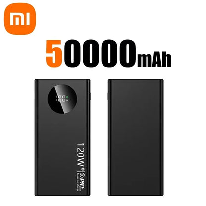 PC Xiaomi 120W 50000mAh High Capacity Power Bank Fast Charging Powerbank Portable Battery Charger For iPhone Samsung Huawei 2024