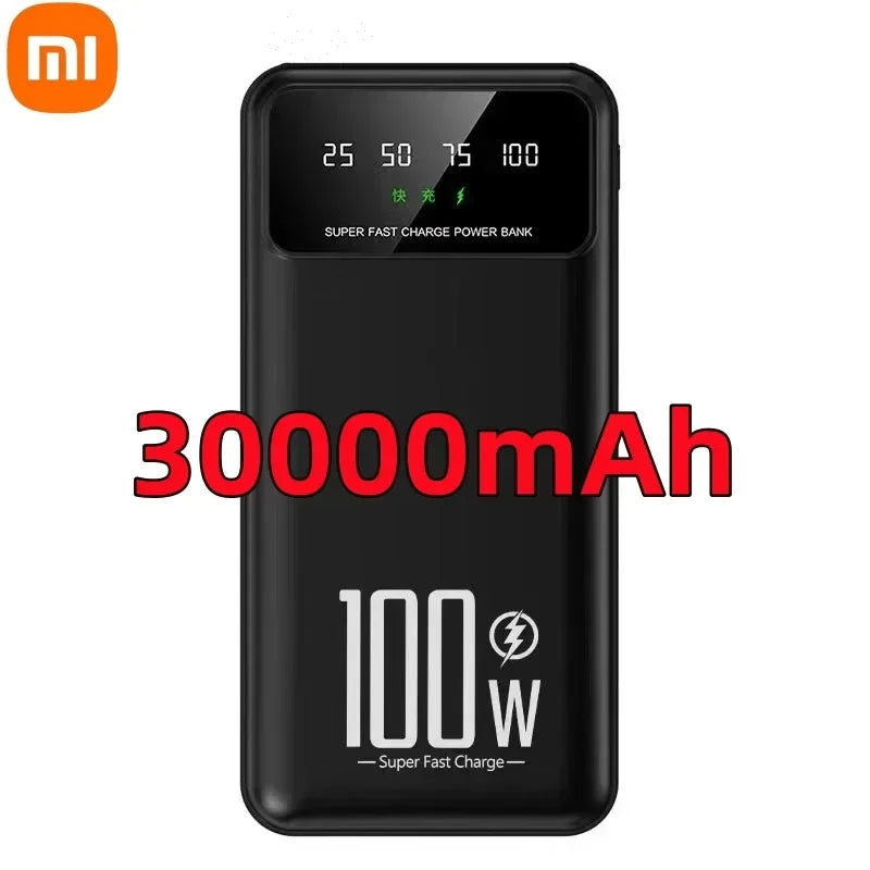 PC Xiaomi 50000mAh High Capacity 100W Fast Charging Power Bank Portable Charger Battery Pack Powerbank  iPhone Huawei Samsung