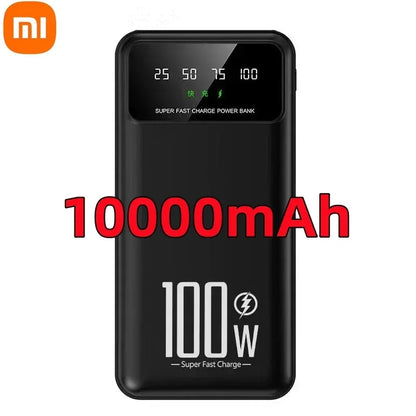 PC Xiaomi 50000mAh High Capacity 100W Fast Charging Power Bank Portable Charger Battery Pack Powerbank  iPhone Huawei Samsung