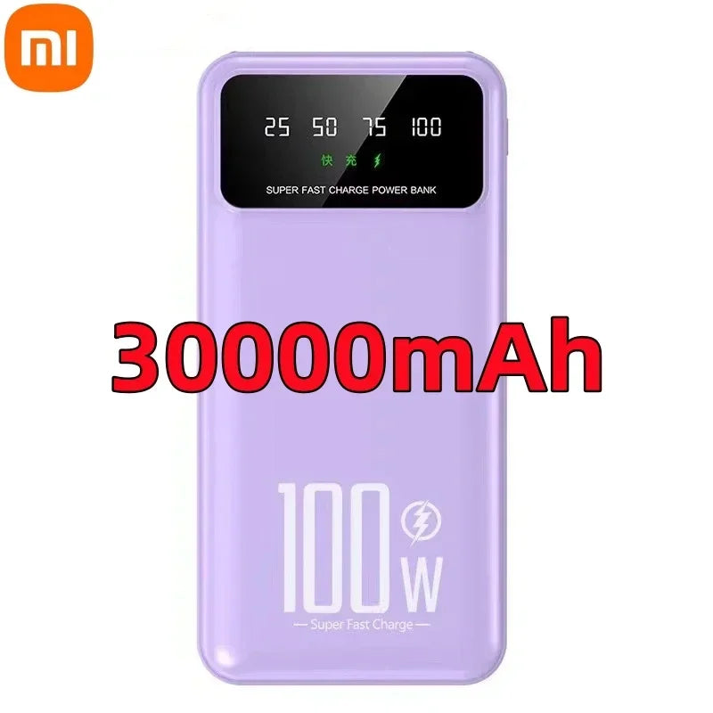 PC Xiaomi 50000mAh High Capacity 100W Fast Charging Power Bank Portable Charger Battery Pack Powerbank  iPhone Huawei Samsung