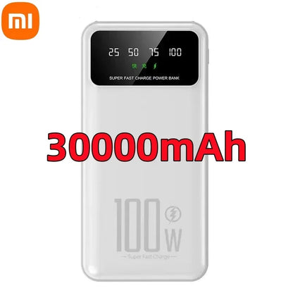 PC Xiaomi 50000mAh High Capacity 100W Fast Charging Power Bank Portable Charger Battery Pack Powerbank  iPhone Huawei Samsung