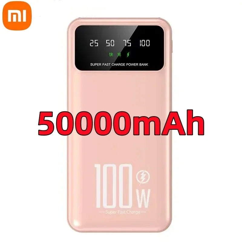 PC Xiaomi 50000mAh High Capacity 100W Fast Charging Power Bank Portable Charger Battery Pack Powerbank  iPhone Huawei Samsung