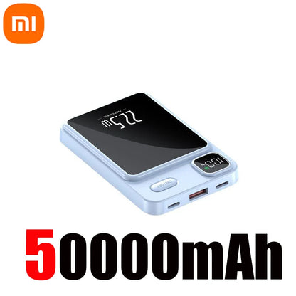 PC Xiaomi 50000mAh Wireless Magnetic Power Bank Portable Fast Charging External Battery  Magsafe Android iPhone 13 14 15 Samsung