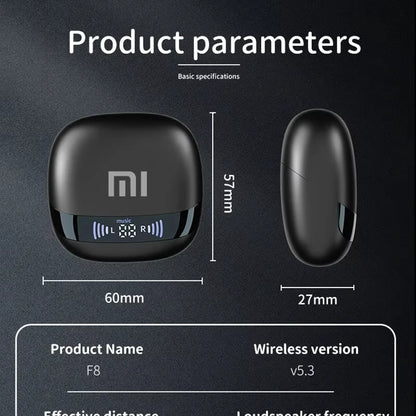 PCXiaomi F8 Wireless Headphones Bluetooth Headset Noise Reduction Earphones