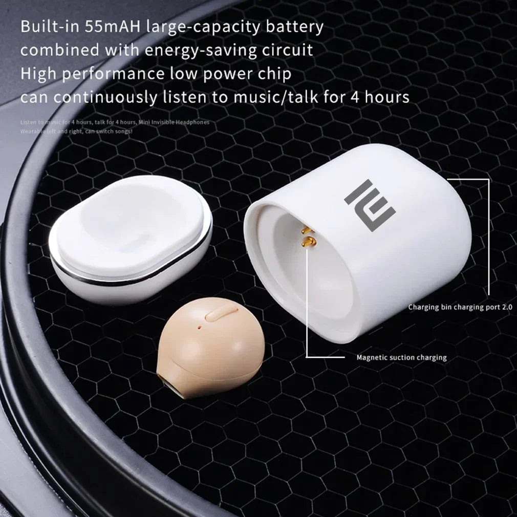 PCXiaomi Invisible Wireless Earphones Bluetooth 5.0 Headphones Single in-Ea