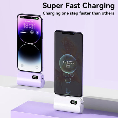 PC Xiaomi Mini 50000mAh Capsule 2-in-1 Large Capacity Digital Display Portable Fast Charging External Battery  Iphone Samsung