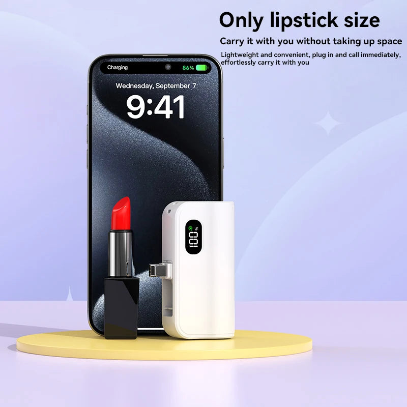 PC Xiaomi Mini 50000mAh Capsule 2-in-1 Large Capacity Digital Display Portable Fast Charging External Battery  Iphone Samsung