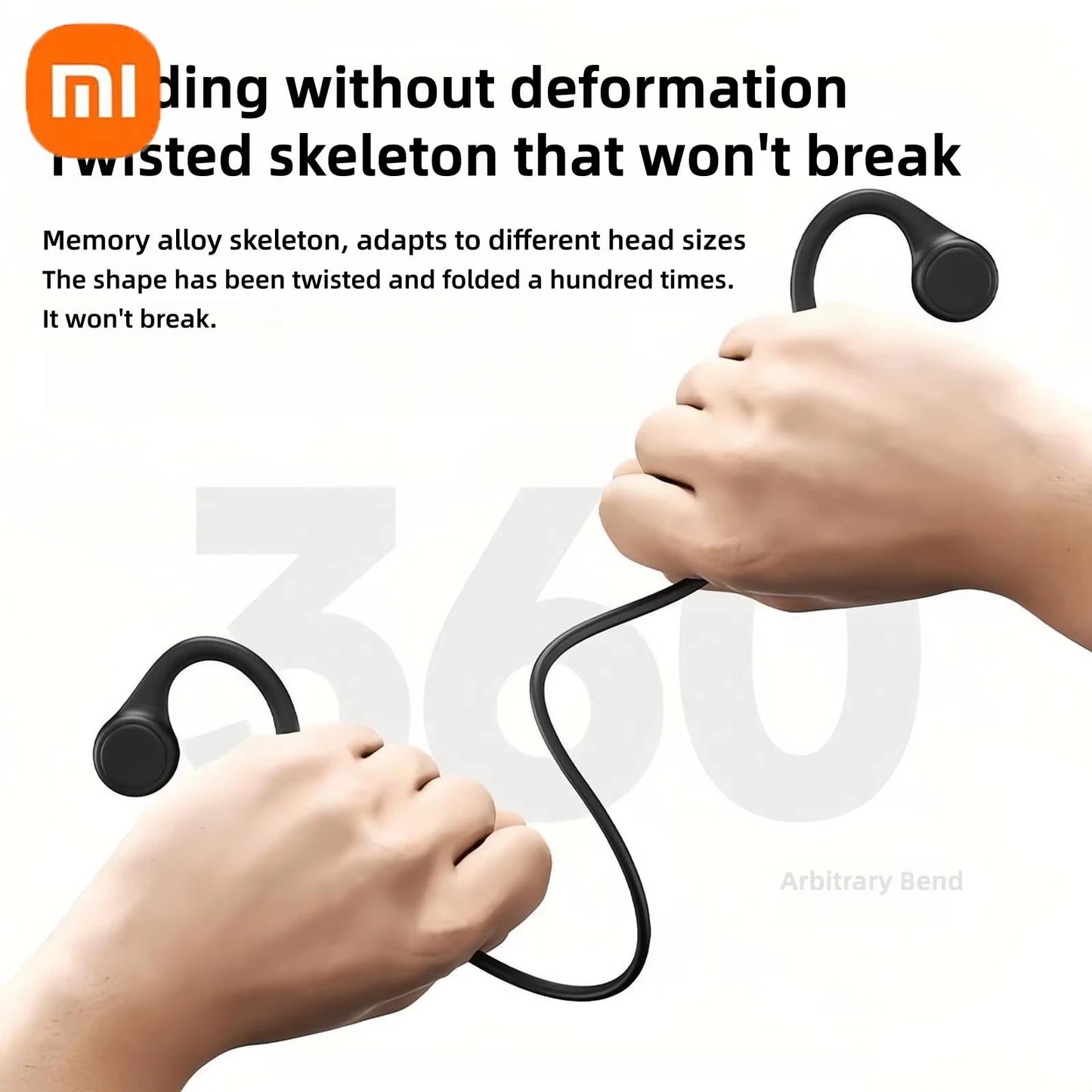 PCXiaomi S3 Wireless Bone Conduction Earphone Rotating Bluetooth Headset Wa