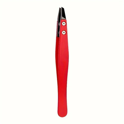 Zirconia Ceramic Pointed Tweezers Stainless Steel Tweezers with Slanted Tips Edges Eyebrows Beards Hair  Eyelash Tweezers