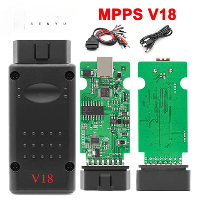 Interface de réglage de puce ECU MPPS V18 OBD 2 OBD2 automatique pour EDC15 EDC16 EDC17 Mu