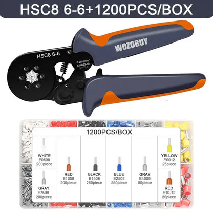 New Ferrule Crimping Tool Kit with Ferrules Terminals WOZOBUY Selfadjustabl